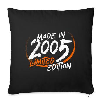 Jahrgang 2005 geboren 16 Geburtstag 16 Jahre - Sofakissenbezug 45 x 45 cm - Schwarz - Vorne