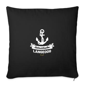 Heimathafen Langeoog - Sofakissenbezug 45 x 45 cm - Schwarz - Vorne