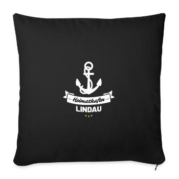 Heimathafen Lindau - Sofakissenbezug 45 x 45 cm - Schwarz - Vorne