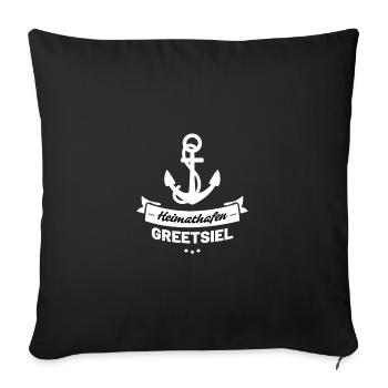 Heimathafen Greetsiel - Sofakissenbezug 45 x 45 cm - Schwarz - Vorne