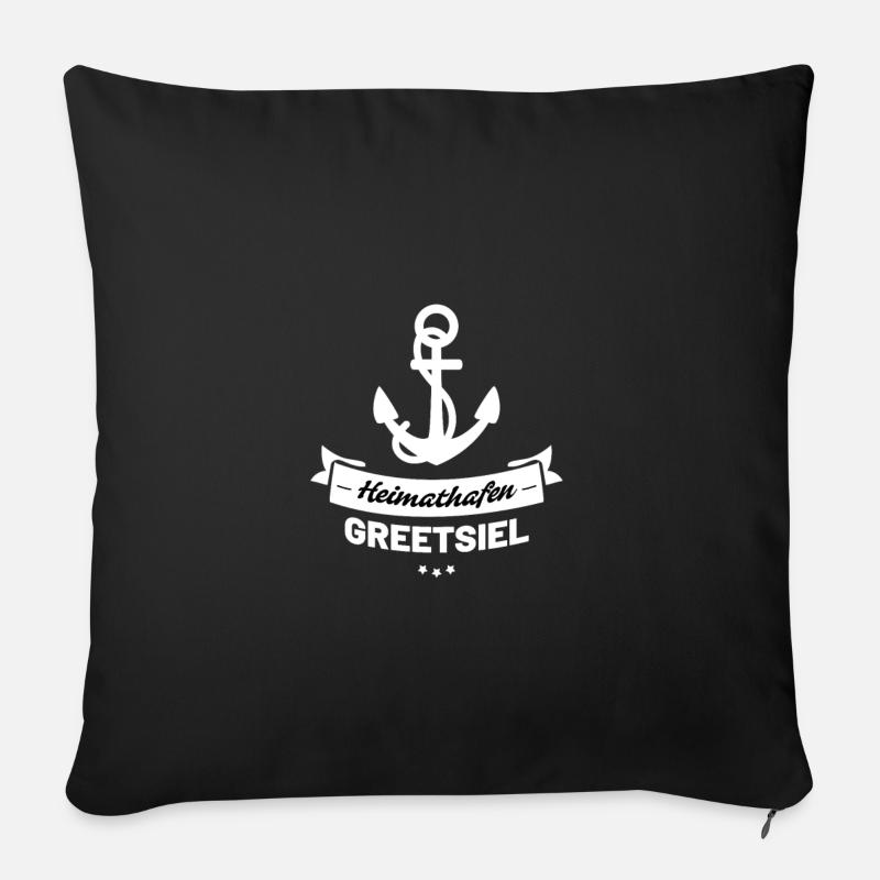 Heimathafen Greetsiel - Sofakissenbezug 45 x 45 cm - Schwarz