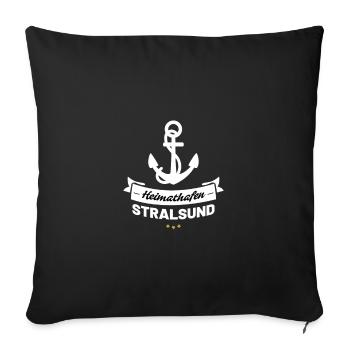 Heimathafen Stralsund - Sofakissenbezug 45 x 45 cm - Schwarz - Vorne