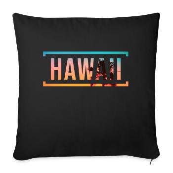 Hawaii America USA - Sofa pillowcase 17,3'' x 17,3'' (45 x 45 cm) - black - Front