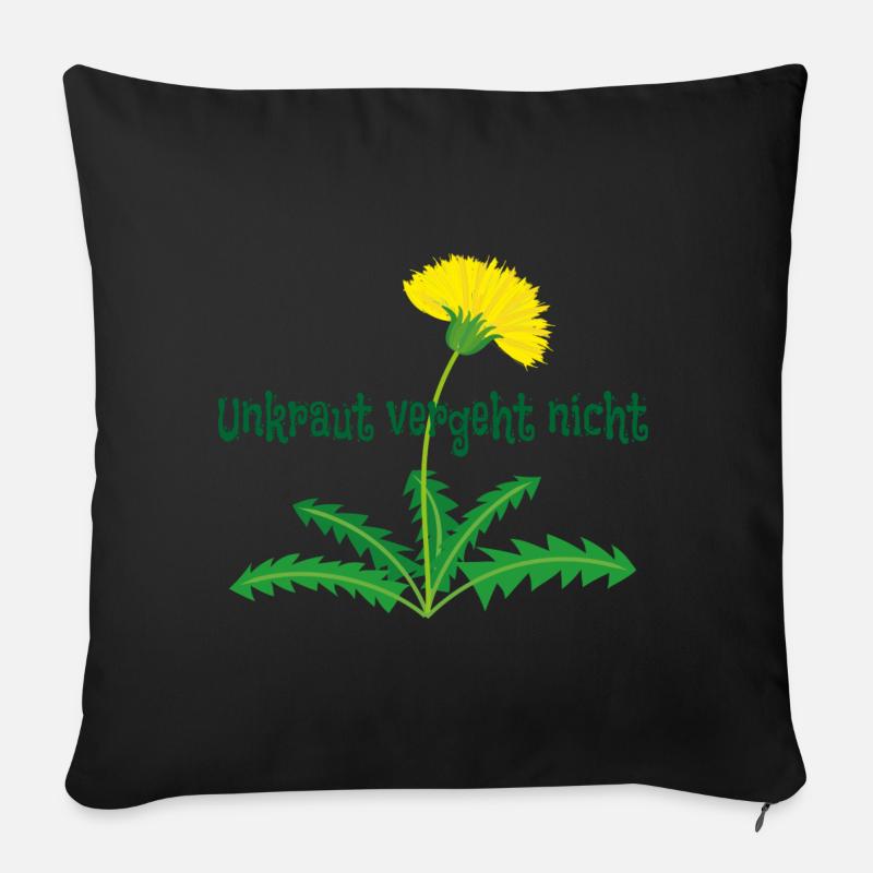Unkraut vergeht nicht Dandelion - Sofakissenbezug 45 x 45 cm - Schwarz