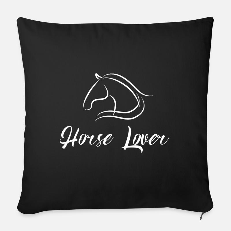 horse lover - Sofakissenbezug 45 x 45 cm - Schwarz