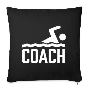 Swimming Coach Swimming Instructor Swimming Swimming Course - Sofa pillowcase 17,3'' x 17,3'' (45 x 45 cm) - black - Front