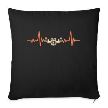 Idée Battement De Cœur Pour Les Motards - Housse de coussin décorative 45 x 45 cm - noir - Devant