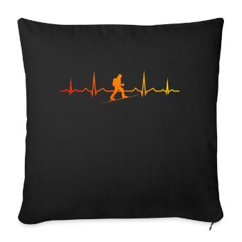 Ski Alpinisme Hommes Ski De Randonnée Femme - Housse de coussin décorative 45 x 45 cm - noir - Devant