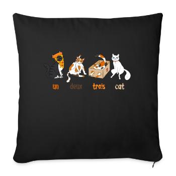 Un Deux Trois Cat - Housse de coussin décorative 45 x 45 cm - noir - Devant
