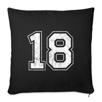 Numéro 18 - Housse de coussin décorative 45 x 45 cm - noir - Devant