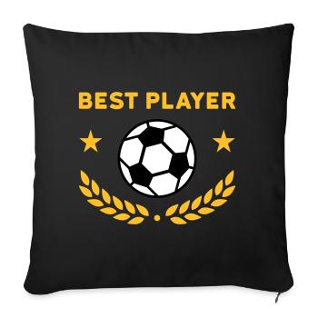 Best player (football, stars, laurel wreath) - Sofa pillowcase 17,3'' x 17,3'' (45 x 45 cm) - black - Front