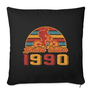 Bicycle Bicycles Cyclist Bike Birthday 1990 - Sofa pillowcase 17,3'' x 17,3'' (45 x 45 cm) - black - Front