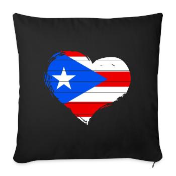 Puerto Rico - Sofa pillowcase 17,3'' x 17,3'' (45 x 45 cm) - black - Front