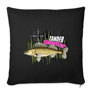 Chasseur de doré jaune - Housse de coussin décorative 45 x 45 cm - noir - Devant