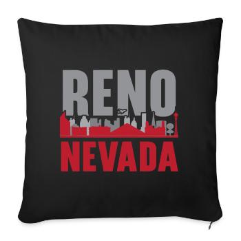 Reno Nevada USA State of America Travel Nevadan - Sofa pillowcase 17,3'' x 17,3'' (45 x 45 cm) - black - Front