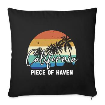 California Piece Of Haven USA State of America kalifo - Sofa pillowcase 17,3'' x 17,3'' (45 x 45 cm) - black - Front