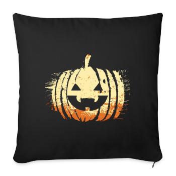 Halloween Tête De Citrouille - Housse de coussin décorative 45 x 45 cm - noir - Devant