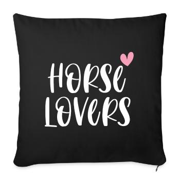 Amateurs de chevaux Cadeau d’équitation - Housse de coussin décorative 45 x 45 cm - noir - Devant