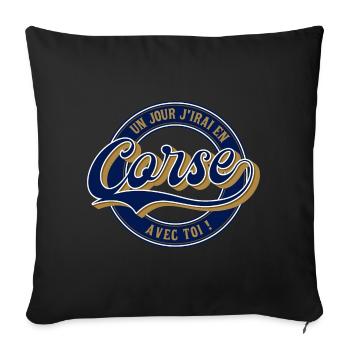 Un jour j'irai en Corse avec toi - Housse de coussin décorative 45 x 45 cm - noir - Devant