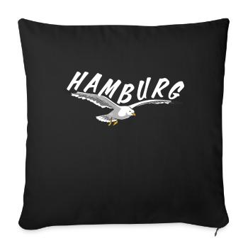 Hamburg about Seagull - white - Sofa pillowcase 17,3'' x 17,3'' (45 x 45 cm) - black - Front