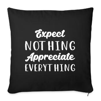 Ne vous attendez à rien Apprécier tout I - Housse de coussin décorative 45 x 45 cm - noir - Devant