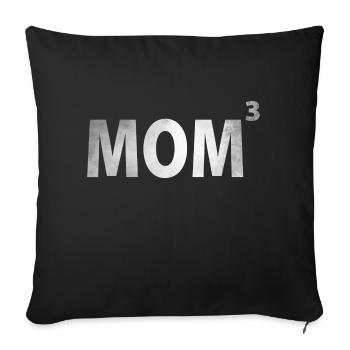 Mum hoch 3 - Mother of 3 children - Sofa pillowcase 17,3'' x 17,3'' (45 x 45 cm) - black - Front
