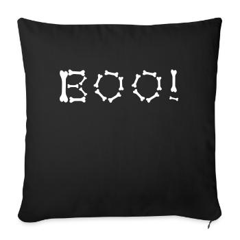 Boo with bones - Sofa pillowcase 17,3'' x 17,3'' (45 x 45 cm) - black - Front