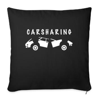 Car sharing - simply share the car - Sofa pillowcase 17,3'' x 17,3'' (45 x 45 cm) - black - Front