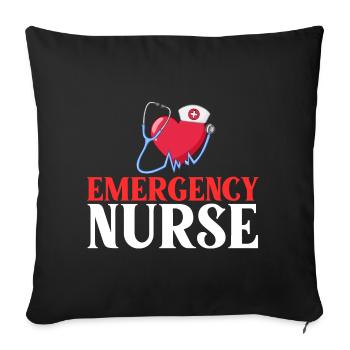 Emergency Department Emergency Nurse First Aid - Sofa pillowcase 17,3'' x 17,3'' (45 x 45 cm) - black - Front