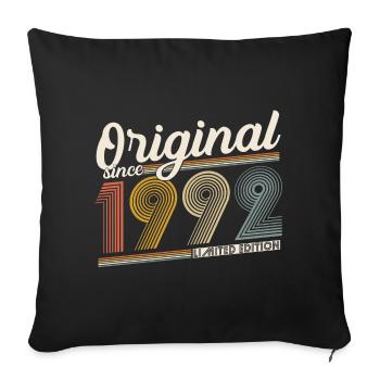 1992 Original Jahrgang Vintage Geburtstag Retro - Sofakissenbezug 45 x 45 cm - Schwarz - Vorne