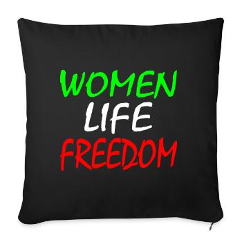 Women life freedom - Housse de coussin décorative 45 x 45 cm - noir - Devant