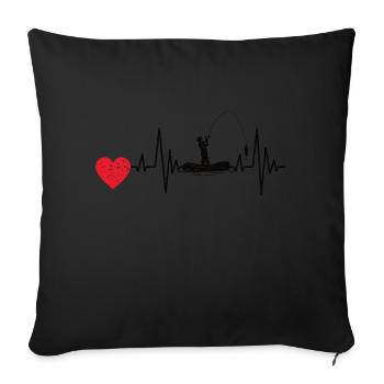 Hameçons Pêche Pêche Pêche Pêche Pêche - Housse de coussin décorative 45 x 45 cm - noir - Devant