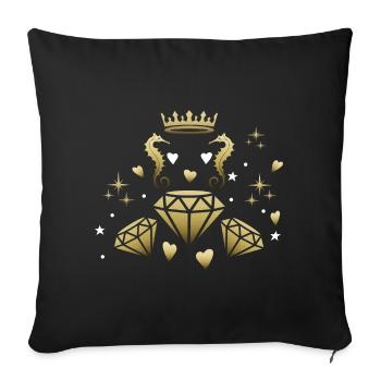 Diamond Seahorse - Sofa pillowcase 17,3'' x 17,3'' (45 x 45 cm) - black - Front
