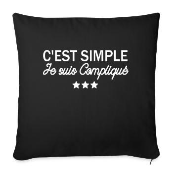 c est simple je suis compliqué - Housse de coussin décorative 45 x 45 cm - noir - Devant