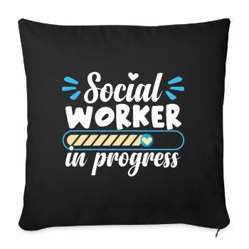 Sozialarbeiterin Frauen - Sofakissenbezug 45 x 45 cm - Schwarz - Vorne