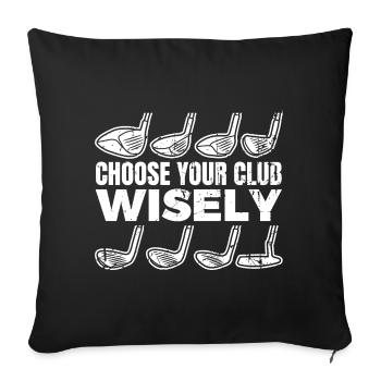 Choose your golf club - Sofa pillowcase 17,3'' x 17,3'' (45 x 45 cm) - black - Front