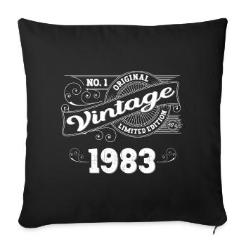 Born 1983 40th birthday Gift man/ woman - Sofa pillowcase 17,3'' x 17,3'' (45 x 45 cm) - black - Front