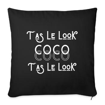 prénom Colette, prénom Corinne, Colette, Corinne - Housse de coussin décorative 45 x 45 cm - noir - Devant