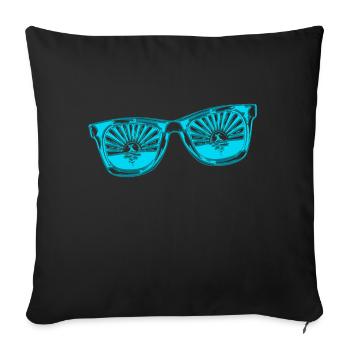 Sonnenbrille Sommer süß Happy Beach Ocean Surf - Sofakissenbezug 45 x 45 cm - Schwarz - Vorne