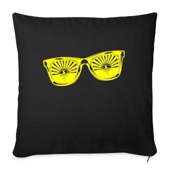 Sunglasses Summer Cute Happy Beach Ocean Surf - Sofa pillowcase 17,3'' x 17,3'' (45 x 45 cm) - black - Front