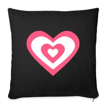 Saint-Valentin Cœur Rose, St. Valentin cadeau - Housse de coussin décorative 45 x 45 cm - noir - Devant