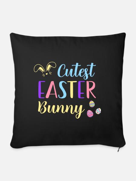 Süßer Osterhase - Sofakissenbezug 45 x 45 cm - Schwarz