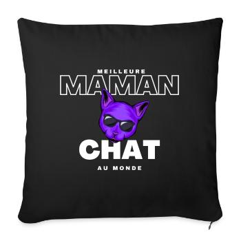 Meilleure Maman Chat au Monde - Housse de coussin décorative 45 x 45 cm - noir - Devant