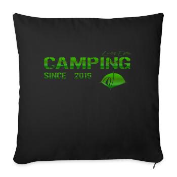Camping 2019 Geschenk - Sofakissenbezug 45 x 45 cm - Schwarz - Vorne