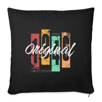 1946 Vintage Retro Birthday - Sofa pillowcase 17,3'' x 17,3'' (45 x 45 cm) - black - Front