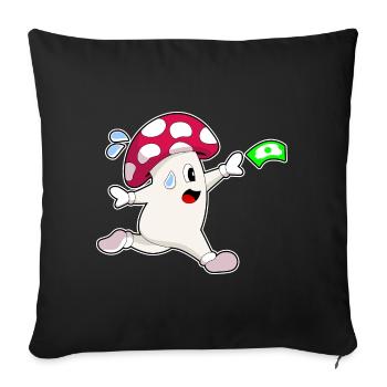 Jogging champignon sport de jogging - Housse de coussin décorative 45 x 45 cm - noir - Devant