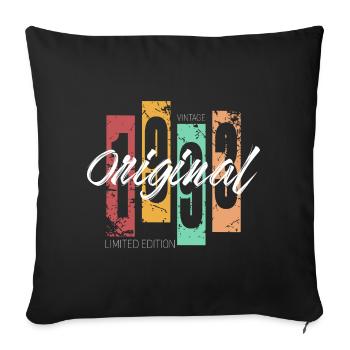 1993 Vintage Retro 30th birthday - Sofa pillowcase 17,3'' x 17,3'' (45 x 45 cm) - black - Front