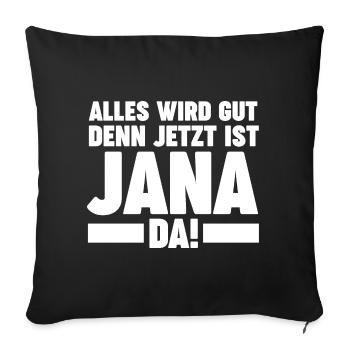 Jana - Sofakissenbezug 45 x 45 cm - Schwarz - Vorne