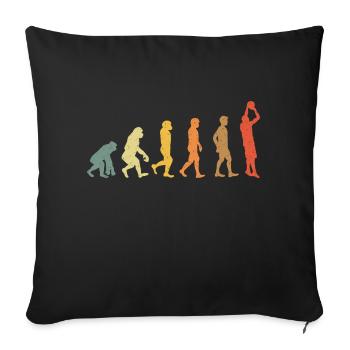 Basketball evolution vintage rétro - Housse de coussin décorative 45 x 45 cm - noir - Devant