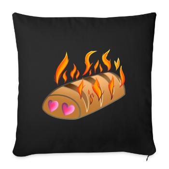 L'amour d'une brioche chaude ! Par Pousse2Bambou ! - Housse de coussin décorative 45 x 45 cm - noir - Devant